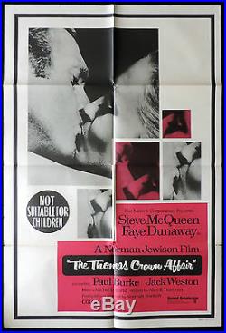 THE THOMAS CROWN AFFAIR Vintage Australian One Sheet Movie poster Steve McQueen