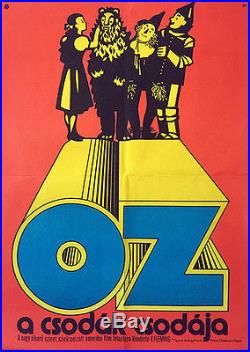 THE WIZARD OF OZ Original Hungarian Vintage Re-release Movie Poster 1976
