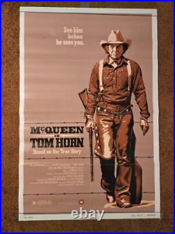 TOM HORN STEVE McQUEEN Original 1980 movie poster 27x41 VG Vintage