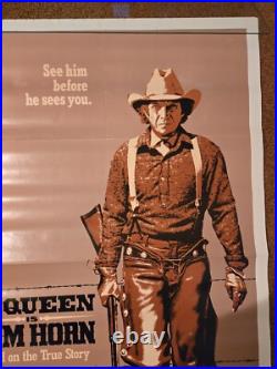 TOM HORN STEVE McQUEEN Original 1980 movie poster 27x41 VG Vintage