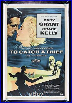 TO CATCH A THIEF CineMasterpieces VINTAGE ORIGINAL HITCHCOCK MOVIE POSTER 1955