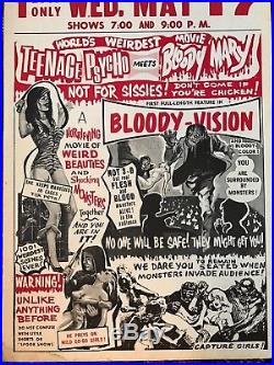 Teenage Psycho Meets Bloody Mary Vintage Horror Show Board Kansas Zombie Vampire