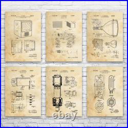 Television TV Patent Posters Set of 6 Film Student Gift Television Art Wall Art