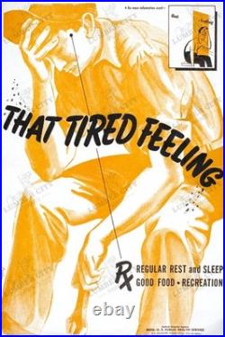 That Tired Feeling 1944 WWII Public Health Poster Wall Art Nydorf Print