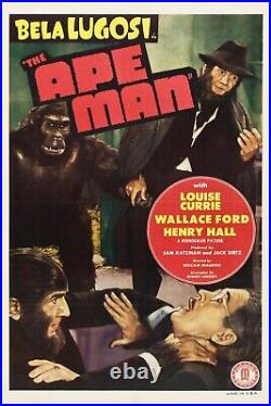 The Ape Man Bela Lugosi Vintage Movie Poster Classic Horror Film Collectible