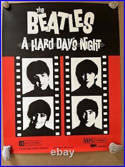 The Beatles a hard days night movie poster cassette release