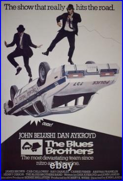 The Blues Brothers Rare 1980's Vintage Party on a Police Cruiser Poster 23.5 x 3