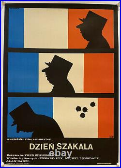 The Day Of The Jackal Original Vintage LINEN BACKED Polish (1975) Film Poster