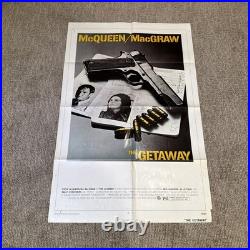 The Getaway Original 1972 Movie Poster 41x27 Vintage Steve McQueen Ali McGraw