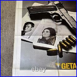 The Getaway Original 1972 Movie Poster 41x27 Vintage Steve McQueen Ali McGraw