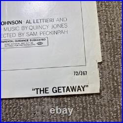 The Getaway Original 1972 Movie Poster 41x27 Vintage Steve McQueen Ali McGraw