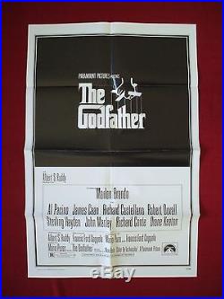The Godfather 1972 Original Movie Poster Vintage Marlon Brando Al Pacino Nm-m