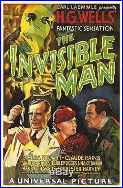 The Invisible Man Vintage Movie Poster Lithograph Claude Rains S2 Art