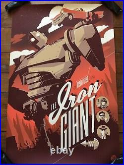 The Iron Giant 2014 Movie Poster 53/305 Mondo Con Art car Tom Whalen Disney vtg