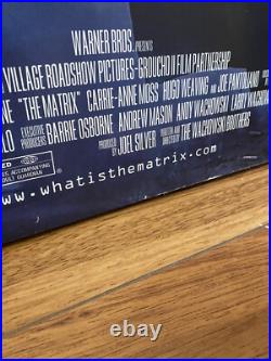 The Matrix Original Vintage 1999 Movie Poster Wood Frame Keanu Reeves RARE