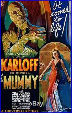 The Mummy Vintage Movie Poster Lithograph Boris Karloff S2 Art