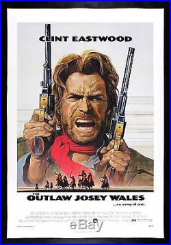 The Outlaw Josey Wales Western Clint Eastwood Vintage Cowboy Movie Poster 1976