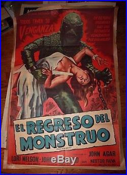 The Revenge of the Creature Vintage Original 1 Sheet Movie Poster 1955 Mexican
