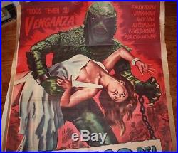 The Revenge of the Creature Vintage Original 1 Sheet Movie Poster 1955 Mexican