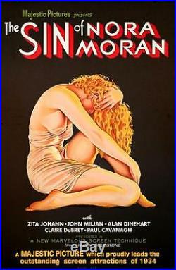 The Sin of Nora Moran Vintage Movie Poster Lithograph Zita Johann S2 Art