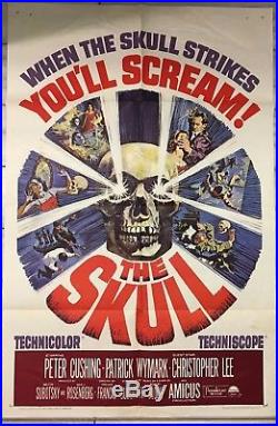 The Skull Vintage Original 1 sheet Movie Poster 1965 horror fiction Peter Cushig