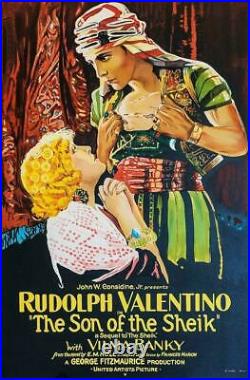 The Son of the Sheik Vintage Movie Poster Lithograph Rudolph Valentino S2 Art