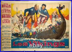 The Vikings 1958 Original Movie Poster Kirk Douglas Tony Curtis Janet Leigh Larg