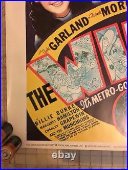 The Wizard of Oz (1939) Judy Garland Vintage Cardstock Movie Poster LITHO 28x20