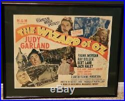 The Wizard of Oz framed 1/2SH 1939 R-1949 MGM rolled vintage movie poster 22x28
