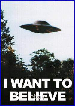 The X-Files I Want to Believe UFO Vintage Sci-fi TV Series Poster