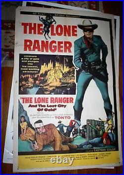 The lone Ranger and the Lost City of Gold one sheet vintage movie poster 1958