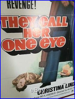They Call Her One Eye Vintage 1974 Movie Poster Christina Lindberg