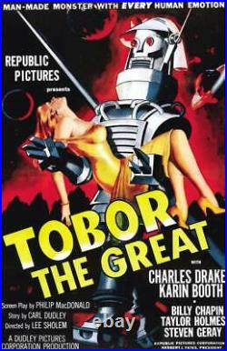 Tobor The Great Vintage Sci-Fi Robot Movie Poster Rolled Canvas Giclee 24x36 in