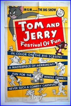 Tom & Jerry Festival Of Fun 1962 Vintage Rare 1sh USA Movie Poster