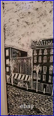 Unique! Vintage Framed CANNES POSTER Air France Advertisement Black and White