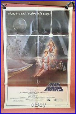 VINTAGE 1977 STAR WARS 77/21 Style A movie poster not a reproduction FOLDED