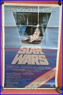 VINTAGE 1982 STAR WARS rerelease REVENGE of the Jedi original movie poster