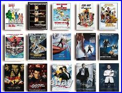VINTAGE CLASSIC James Bond 007 Movie Posters A4 A3 Size Film Cinema Wall Decor