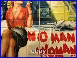 VINTAGE MOVIE POSTER 1955 No Man's Woman Original Six Sheet 81X81