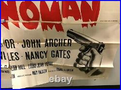 VINTAGE MOVIE POSTER 1955 No Man's Woman Original Six Sheet 81X81