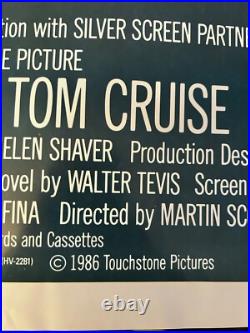 VINTAGE MOVIE POSTER The Color Of Money One Sheet Tom Cruise 1986 Newman