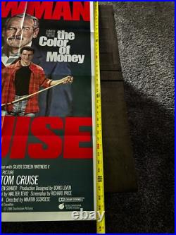 VINTAGE MOVIE POSTER The Color Of Money One Sheet Tom Cruise 1986 Newman