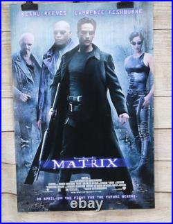 VINTAGE Matrix 1999 Original Movie Poster 27x40 Double Sided Mirror Keanu Reeves