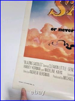 VINTAGE ORIGINAL 1974 BLAZING SADDLES 1 SHEET MOVIE POSTER 27 x 41