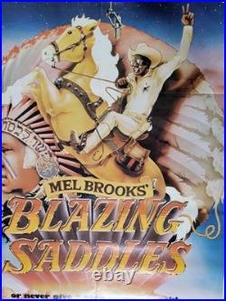 VINTAGE ORIGINAL 1974 BLAZING SADDLES 1 SHEET MOVIE POSTER 27 x 41