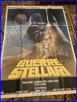 VINTAGE STAR WARS 1977 55x78 original Italian film poster George Lucas 2 Sheet