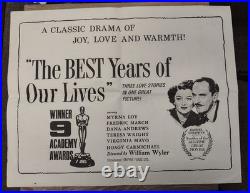 VINTAGE The Best Years of Our Lives Movie Poster Empire Films NZ 9 Oscar Wins