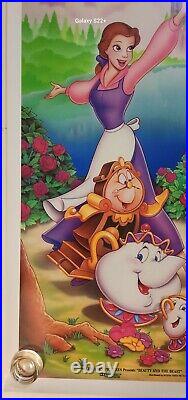 VINTAGE WALT DISNEY BEAUTY AND THE BEAST DS ORIGINAL 1991 MOVIE POSTER, Numbered