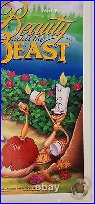 VINTAGE WALT DISNEY BEAUTY AND THE BEAST DS ORIGINAL 1991 MOVIE POSTER, Numbered