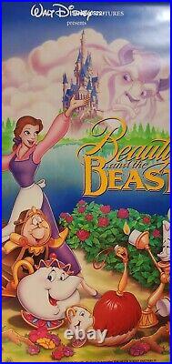 VINTAGE WALT DISNEY BEAUTY AND THE BEAST DS ORIGINAL 1991 MOVIE POSTER, Numbered